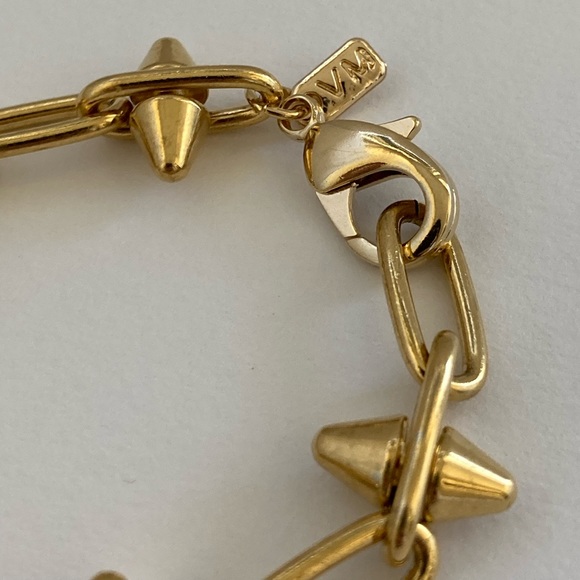 New Vanessa Mooney spike chain chunky layering bracelet gold or silver - Picture 4 of 6